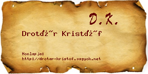 Drotár Kristóf névjegykártya